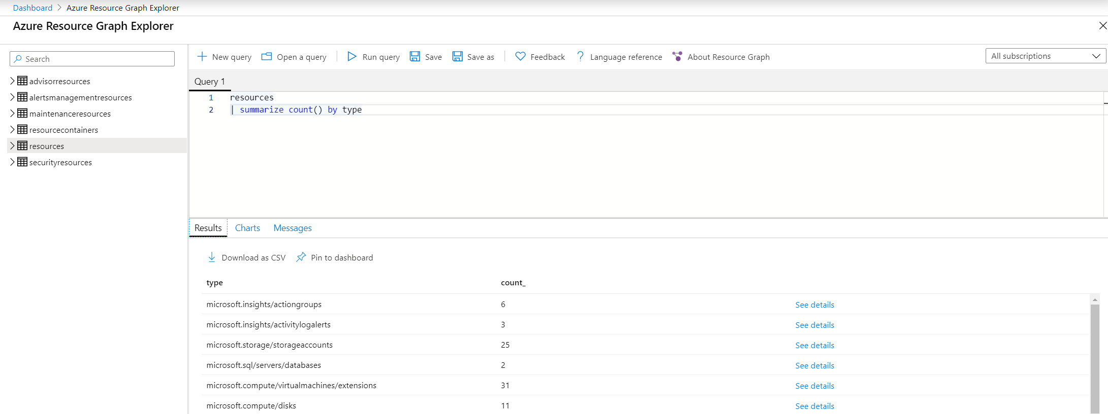 Azure Resource Graph Explorer Screenshot