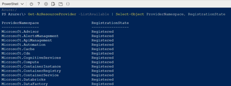PowerShell Show Resource Providers State